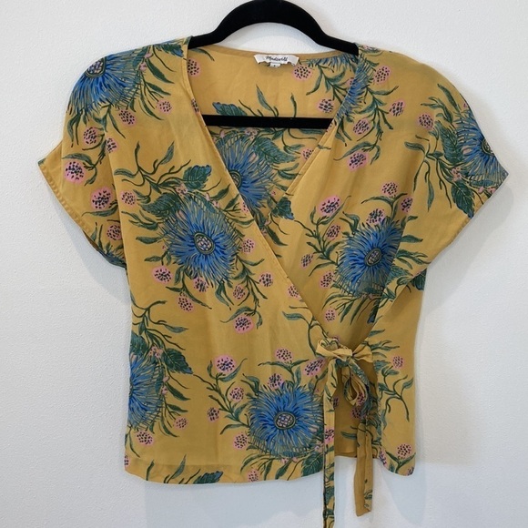 Madewell Silk Side-Tie Wrap Top - Picture 5 of 9